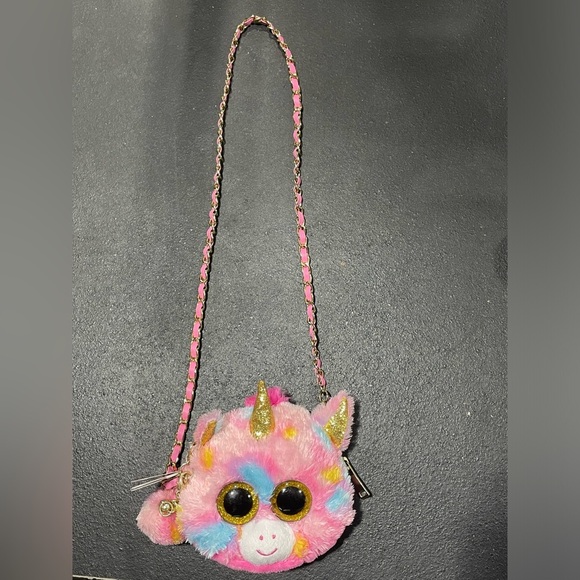 Ty Fantasia Pink Unicorn Mini Crossbody Plush Purse For Little Girls - Picture 4 of 13